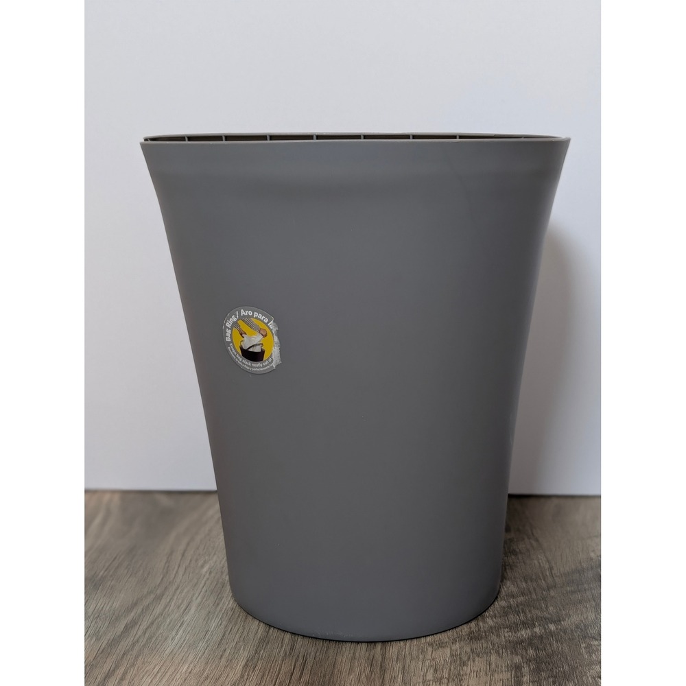Glad Deco Small Gray Trash Can Wastebasket with Bag Ring 8.5L/2.2 Gal GLD-74036